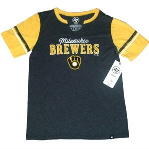 47 Brand Yellow and Black Milwaukee Brewers Tee